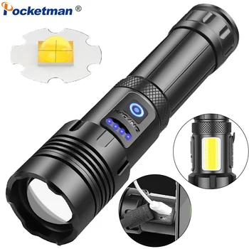 Pocketman 35000LM High Power Gaismiņa USB Lādējamu Lāpu Ūdensdrošs kabatas Lukturītis Zoomable Lāpu Spēcīgu Roku, Gaisma