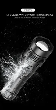 Pocketman 35000LM High Power Gaismiņa USB Lādējamu Lāpu Ūdensdrošs kabatas Lukturītis Zoomable Lāpu Spēcīgu Roku, Gaisma