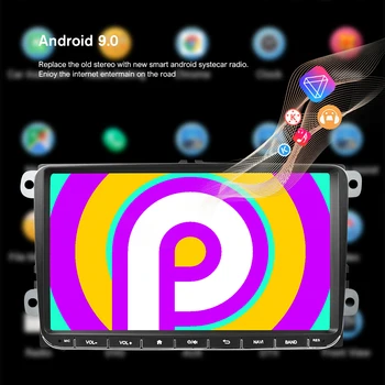 Podofo 2 Din Android 8.1 Auto Multimediju Atskaņotāju Auto Radio Volkswagen VW Golf, Polo Skoda Rapid Tiguan Passat b7 Octavia, Leon