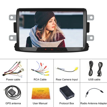 Podofo 2din Android 8.1 Auto Radio Auto Multimediju Atskaņotājs, GPS, Bluetooth, WIFI Mirrorlink Auto Stereo Renault Duster/Logan/Dokker