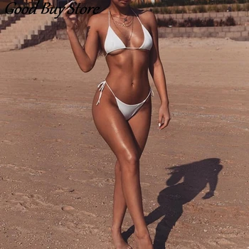 Polsterēta Peldkostīms Divas Gabals Brazīlijas Beachwear Hawaii Mikro Bikini Komplekts Sieviešu Peldkostīmi Vasaras Pavada Biquini Sandales Peldkostīmu
