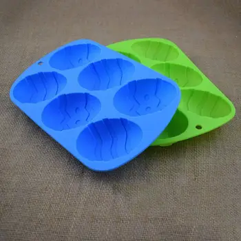 Pomādes Pelējuma Kūka Šokolādes Silikona Veidnes Kūka Instrumenti Radošo 6 Caurumiem Lieldienu 3D Olu Formas Veidnes Virtuves Cepšanas Veidnes Rīki