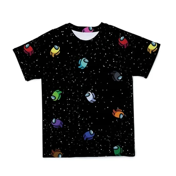 Populārās Spēles Starp Mums Zēnu T-Krekls Smieklīgi Impostor Grafiskais Mazulis 4-16 Gadi Bērniem Tshirts Vasaras Īsām Piedurknēm 3D Multiplikācijas filmu Krekli