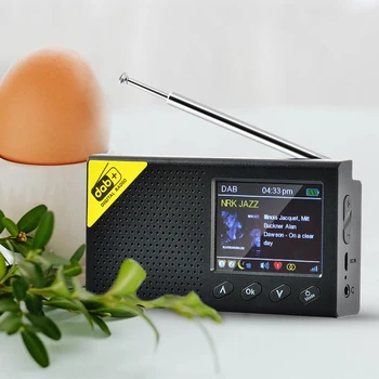 Portatīvo 5.0 Ciparu Radio DAB/DAB+ un FM Uztvērējs, Uzlādējamās Radiofrekvenču 2,4 collu LCD Displejs Audio Apraides Spēlētājs