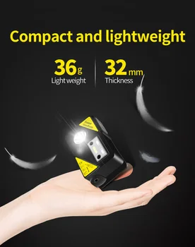 PowerKAN LED Indukcijas Lukturu priekšējo Lukturu Super Spilgti Cepuri Karnīzes Galvas liekamu Ūdensizturīgs Klipu Lampas Uzlādējams Iebūvēts Akumulators