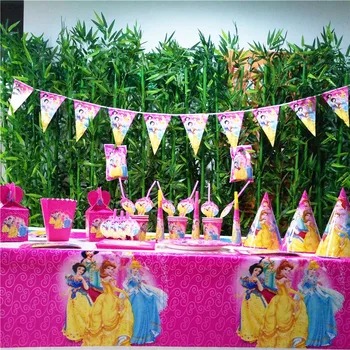 Princess Birthday Party Apdare Piederumi Bērniem, Meitenēm, Galda Galdauts Cakecup Popkorna Kaste Banner Puses Dod Priekšroku