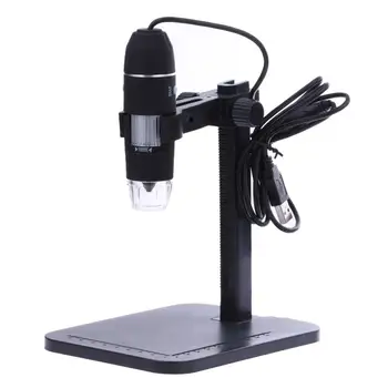 Profesionālās USB Digitālais Mikroskops 1000X 8 LED 2MP Elektronisko Mikroskopu Lupa USB Endoskopu Kamera Lupa+ Lifts Stāvēt