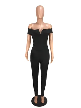 Prowow Sieviešu Jumpsuits V-veida kakla tīrtoņa Krāsu Bodycon Tērpiem Ir 2021. Jauno Vasaras Kombinezonus Sievieti Vienā Gabalā Streetwear Apģērbs