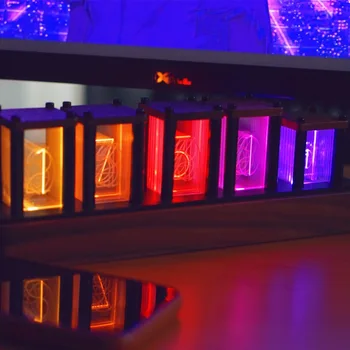 Pseido Mirdzumu Nixie Caurules Pulkstenis DIY RGB Komplekts LED Darbvirsmas Radošo Apdare Draugu Dāvanu Digitālā Nakts Gaisma Bārs Atmosfēra