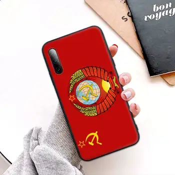PSRS Karogu, Padomju Savienības Melna Gumijas Phone Gadījumā Redmi S2 4X 5 5A 6 Plus 6A 7 7A 8. 8.A 9 9A Vāciņu