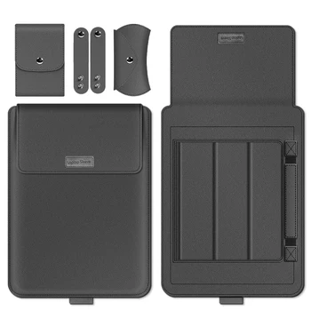 Pu Ādas Klēpjdators Piedurkne Soma Case For Macbook Air, Pro 13 15 M1 2020. Gadam Grāmatiņa Vāks Lenovo Huawei Dell HP 11 14 15 collu Gadījumā