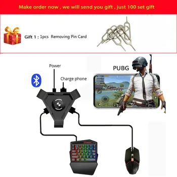 PUBG Mobilo Gamepad Kontrolieris Spēļu Tastatūra, Pele Pārveidotājs Android, ios Tālrunis IPAD Bluetooth 4.1 Adapteris Bezmaksas Dāvanu