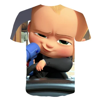 Pusaudžu 3D Druka Bērnu Boss Filmas T-krekli Bērnu t-krekli Zēns Anime Multfilmu T-krekls Bērnu Vasaras Apģērbu Smieklīgi Ikdienas Topi 4-14T