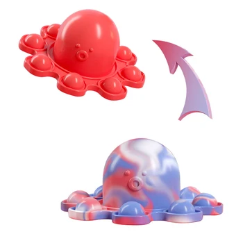 Push Burbulis Maņu Rotaļlietas Autismu Spiediena Reduktoru kaklasaišu krāsošanas Double-sided Krāsu Astoņkāji Kulons Tips Ķirbis Silikona Jautri Rotaļlieta