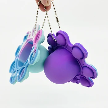 Push Burbulis Maņu Rotaļlietas Autismu Spiediena Reduktoru kaklasaišu krāsošanas Double-sided Krāsu Astoņkāji Kulons Tips Ķirbis Silikona Jautri Rotaļlieta