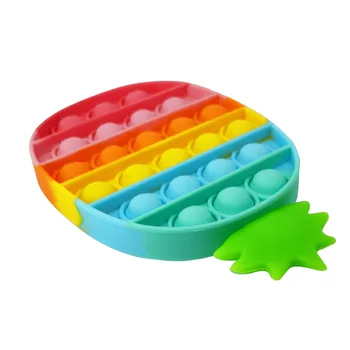 Push Sistēmā tas Burbulis Ananāsu Varavīksnes Krāsu Fidget Rotaļlietas Autismu Īpašām Vajadzībām Maņu Anti-Stress Atvieglojums, Rotaļlietas Bērniem Rotaļlietas