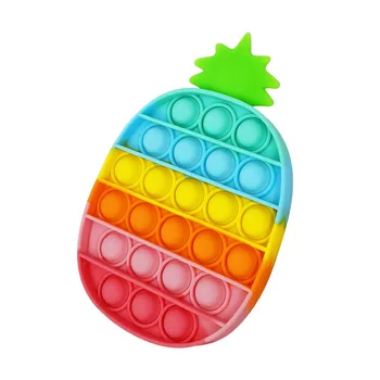 Push Sistēmā tas Burbulis Ananāsu Varavīksnes Krāsu Fidget Rotaļlietas Autismu Īpašām Vajadzībām Maņu Anti-Stress Atvieglojums, Rotaļlietas Bērniem Rotaļlietas
