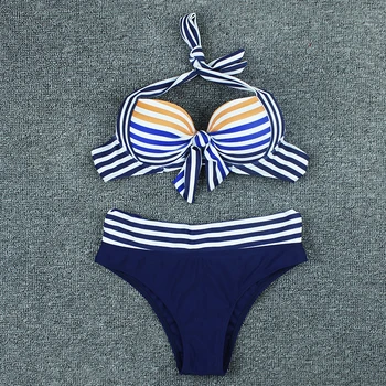 Push Up Sexy Bikini Ir 2021. Drukāt Ziedu Peldkostīmu Augsta Vidukļa Bikini Komplekts Peldkostīmi Sieviešu Peldkostīms Beachwear Peldēšana Divas Gabals L