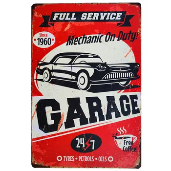 Putuo apdare vintage automašīnu retro metāla zīmju vintage alvas plāksnes apdares plāksnes garāža