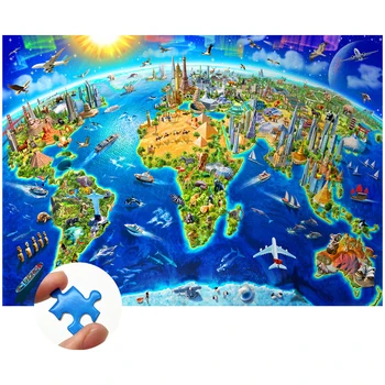 Puzle 1000 Gabali Bērniem Pieaugušo Dekompresijas Spēles Rokasgrāmatu Izglītības Rotaļlietas Dzimšanas dienas Dāvanu Orientieri Visā Pasaulē