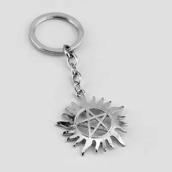 Pārdabisku Pentagramma Keychain Filmu Rotaslietas Vienkāršs Dizains Dekāns Amuletu Kulons Atslēgu Piekariņi, Metāla Rotaslietu Fans Dāvanu