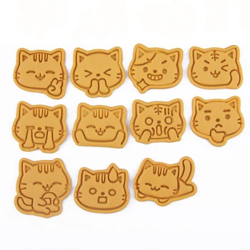 Pārtikas Klases Plastmasas Kaķis Tēma Cookie Cutter Karikatūra Kaķis Cepumu Kūka Pelējuma Pomādes Nospiediet Pelējuma Sugarcraft Dekorēšanas Instrumentiem Cepamais