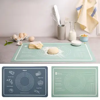 Pārtikas Klases Silikona Mīcīšanas Mat Virtuves Anti-slip ar Maizes Cepšanas Mēra Mīklas Milti Sadzīves Anti-S Virtuves Mat Pārāk Z3D8
