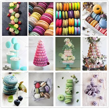 Pārtikas Produkti, Dimanta Krāsošana Deserta Kūka Macaron Dimanta Izšuvumi Roku Darbs Cross Stitch Mozaīkas Mākslas Virtuve Mājas Apdare