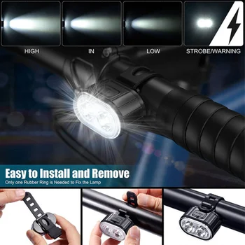 Q3 VADĪJA Velosipēdu Lukturu Augstas Kvalitātes Velosipēdu Taillight Galvas Lampas USB Lādējamu MTB Velosipēdu Ceļu Priekšējo Gaismu Drošības Velo Lukturi