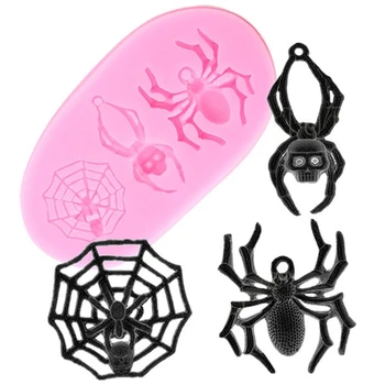 R2LE Spider Epoksīda Sveķu Pelējuma Keychain Kulons Silikona Veidne DIY Amatniecības Rotaslietas Pelējuma