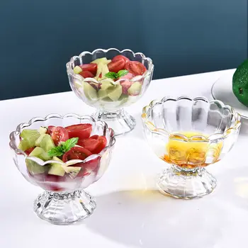 Radošā Caurspīdīga Stikla Sabiezējumu Auksto Dzērienu, Sulu Saldējuma Bļoda Deserta Salāti Kokteilis Tasi Ūdens Pudele