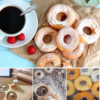 Radošā DIY Donut Pelējuma Kūka Dekorēšanas Instrumentiem, Plastmasas Deserti Maizes Griezējs Maker Cepšanas Piederumi Virtuves Rīki