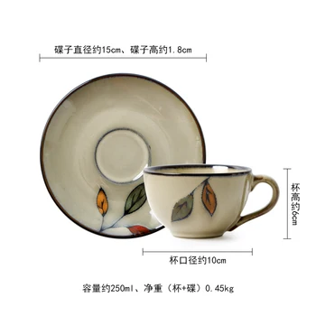 Radošā Eiropas Kafijas Tasi Vintage Set Porcelāna Trauks Tējas Tase un Apakštase Keramikas Atkārtoti Tazas Kafejnīca, Virtuves Piederumi DF50B