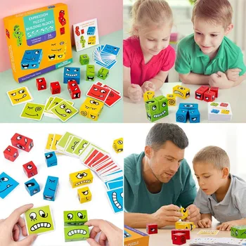 Radošā Jaunu Produktu Seju-mainās Cube Celtniecības Bloki Bērnu Loģiskās Domāšanas Apmācību un Montessori Intelektuālo Rotaļlietu #40