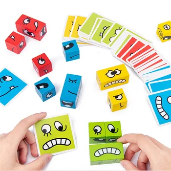 Radošā Jaunu Produktu Seju-mainās Cube Celtniecības Bloki Bērnu Loģiskās Domāšanas Apmācību un Montessori Intelektuālo Rotaļlietu #40