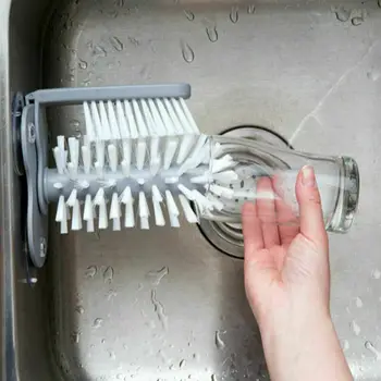 Radošā Kausa Pudeles Tīrīšanas Suka Sienas Iesūkšanas Slinks Kausa Suku Stikla Tīru Rotācijas Iesūkšanas Virtuves Tīrīšanas Rīks