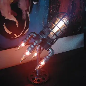 Radošā Raķešu Kuģis Lampas Steampunk Raķešu Gaismas Galda Nakts Lampas Decoractive Naktsskapītis, Ņemot Vērā Guļamistaba Dekori Bērniem Dāvanas