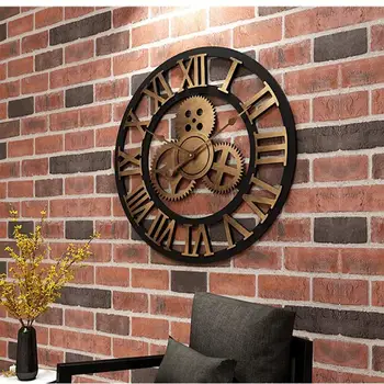 Radošā retro sienas pulkstenis modes sienas pulkstenis dekoratīvās rīku sienas pulkstenis dzīvojamā istabā sienas pulkstenis