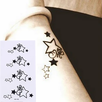 Radošā Zvaigžņu Ūdensnecaurlaidīgus Pagaidu Tetovējums Ķēdes Roku Meitene Maza Izmēra Tatto Uzlīmes Flash Tetovējums Viltus Tetovējumiem Tatouage 1gb