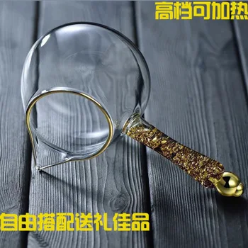 Radošā Āmuru Modelis karstumizturīga Stikla Zelta Sānu Rokturis Taisnīgu Kausa Kung Fu Tējas Komplekts Tējas Trauki Pārredzamu Tējas Maisītājs