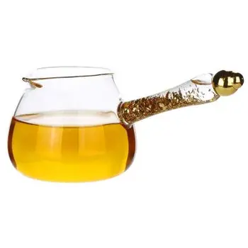 Radošā Āmuru Modelis karstumizturīga Stikla Zelta Sānu Rokturis Taisnīgu Kausa Kung Fu Tējas Komplekts Tējas Trauki Pārredzamu Tējas Maisītājs