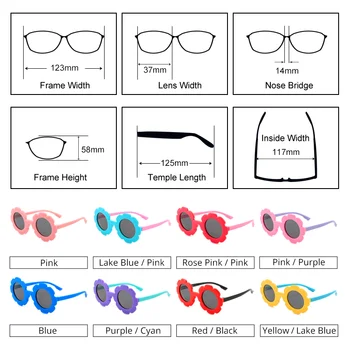 Ralferty Zīdaiņu Meitenēm Saulesbrilles Polarizētās Lēcas Elastīga Ziedu Rāmis Bērniem, Bērnu Saules Brilles Anti UV Toņos Oculos