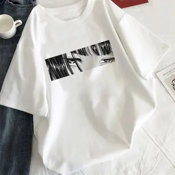 Raudulīgs meitene T-krekls estētisko korejiešu stilā, balts sieviešu T-krekls grafikas Harajuku tee black manga anime plus izmēra T-krekls