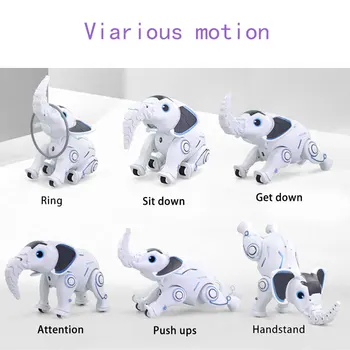 RC Robots Zilonis Saprātīga Programmējams Zilonis Tālvadības pults Smart Pet Rotaļlietas Interaktīvas, Dziedāšana, Dejošana, Dzīvnieki, Bērni, Dāvanu