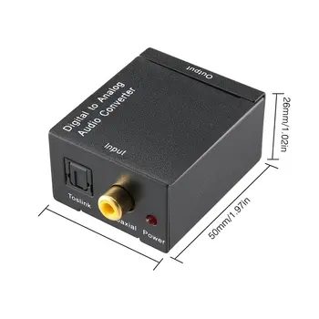 RCA Digitālā uz Analogo Audio Converter Adapteris Koaksiālie Optiskie RCA Toslink Signāla Uz Analogo Audio Converter + Ligzdu uz 2 RCA