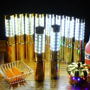 Rechargeble Strobe LED Baton Šampanieša Pudele, kas Mirgo Stick Gaismas Pudeli Flash Baton Par KTV Bar Club Dzimšanas dienas, Kāzas Puses