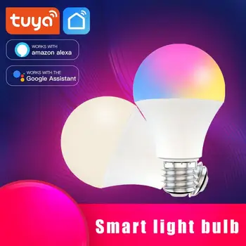 Regulējamas 9W E27 B22 WIFI Smart Gaismas Spuldzes, LED Lampas, Tuya Smart Dzīves App Darbojas, Alexa, Google Home Kontroles RGB Lampas Smart Lampas