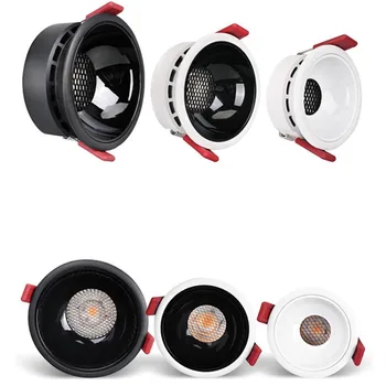 Regulējamas Padziļinājumā Anti Glare COB LED Downlights 9W/12W/15W/18W/20W Griestiem salona Apgaismojums AC90~260V Fona Lampas Iekštelpu Apgaismojums