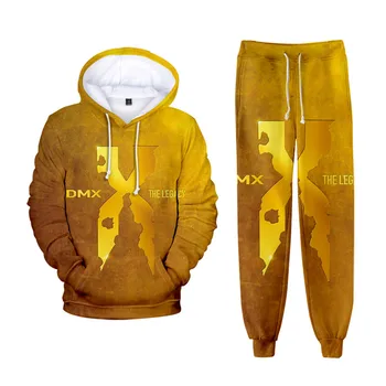 Reperis DMX Uzstādīt Tracksuit Vīriešu Rudens Ziemas 2 Gabals Sportwear Komplekts Vīriešu Apģērbu Ikdienas Krekli + Bikses 3D Iespiesti Hoodies