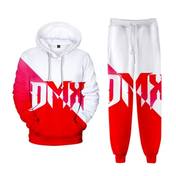 Reperis DMX Uzstādīt Tracksuit Vīriešu Rudens Ziemas 2 Gabals Sportwear Komplekts Vīriešu Apģērbu Ikdienas Krekli + Bikses 3D Iespiesti Hoodies